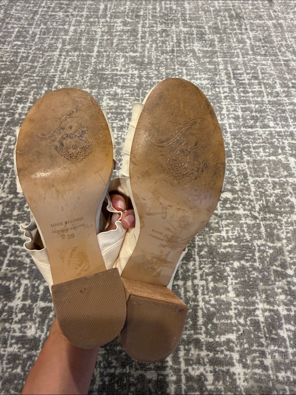 Free People Ivory Suede Ruffle Sandal - Picture 5 of 5